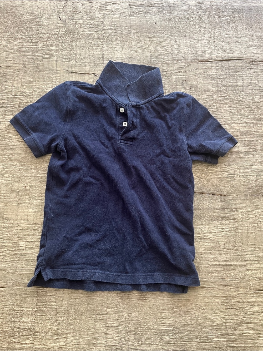 GAP Navy Short Sleeve Polo with Button Placket for Kids